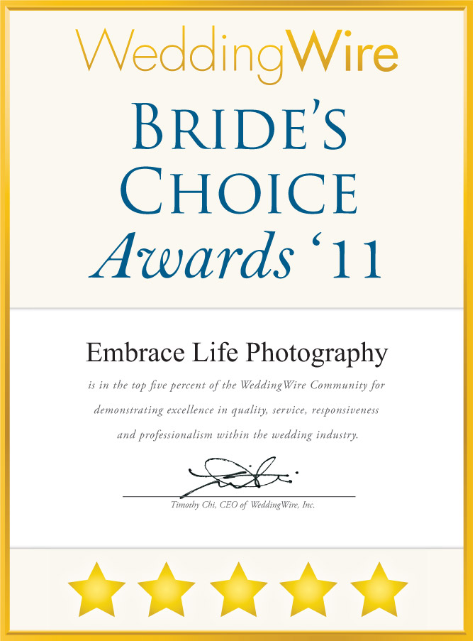 WeddingWire Brides Choice Awards 2011 for wedding photography