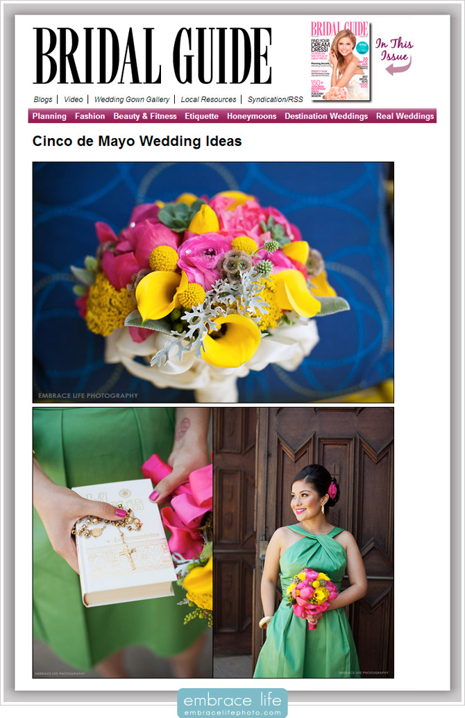 Cinco de Mayo Wedding Photography feature by Bridal Guide