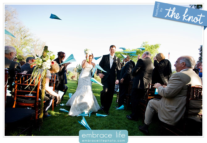 wedding ceremony exit paper airplanes