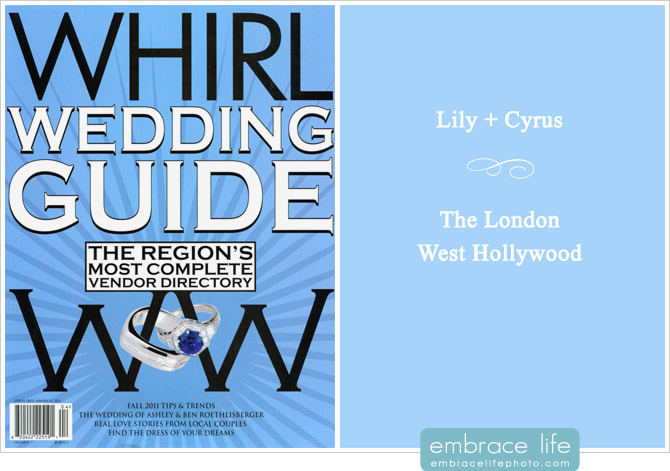 Published wedding photography at The London, Hollywood