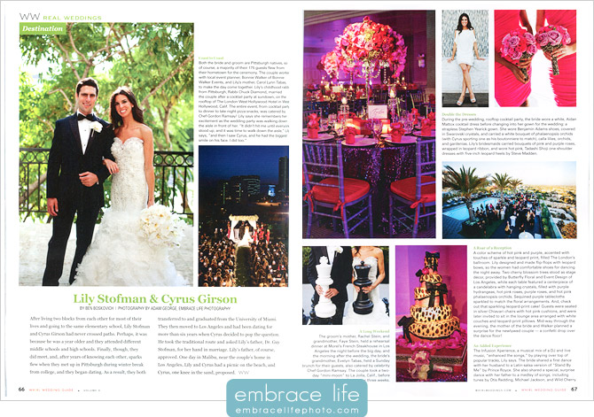 Published wedding photography The London West Hollywood hotel