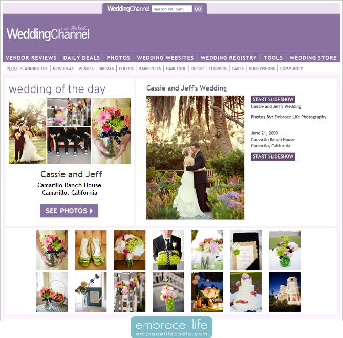 Camarillo Ranch House wedding photography featured by WeddingChannel.com